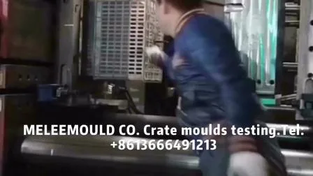 Moules de caisse utilisés par injection plastique d'occasion moins chers, moulage de boîte de chiffre d'affaires, boîte de circulation pliée, moules de caisse rotatifs pliables